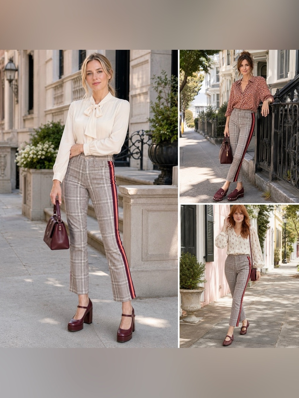 Mother Insider Plaid Trousers Straight Leg Cropped Ankle Length Pants NWT $248